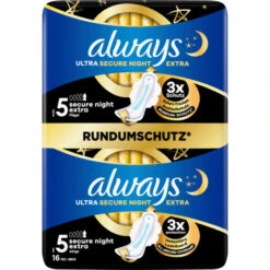Always® Ultra Secure Night Extra Mit Flügeln Damenbinden Big Pack 16ST