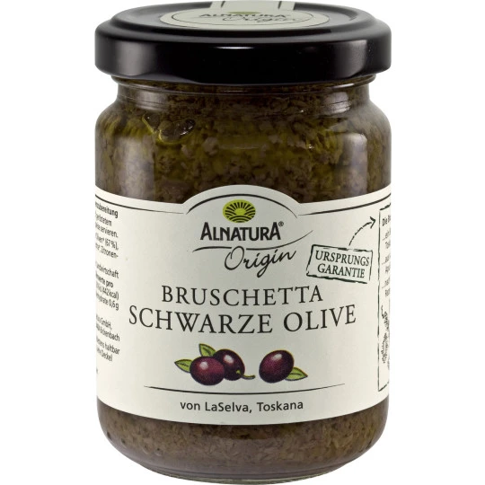Bio Bruschetta Schwarze Olive 130G 3 Bio Bruschetta Schwarze Olive 130G