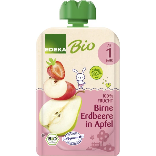 Bio Birne & Erdbeere In Apfel Ab 1.Jahr 100G 3 Bio Birne & Erdbeere In Apfel Ab 1.Jahr 100G