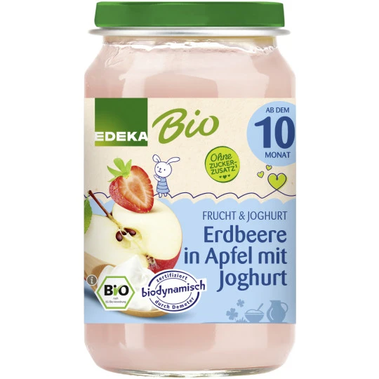 Bio Erdbeere In Apfel Mit Joghurt 190G 3 Bio Erdbeere In Apfel Mit Joghurt 190G