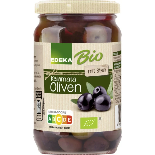 Bio Kalamata Oliven Mit Stein 350G 3 Bio Kalamata Oliven Mit Stein 350G