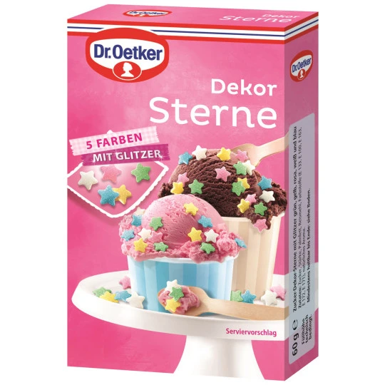 Dr. Oetker Dekor Sterne 5 Farben 60G 3 Dr. Oetker Dekor Sterne 5 Farben 60G