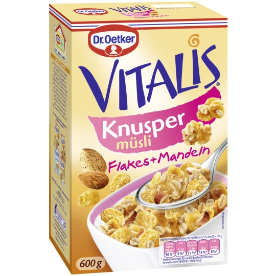 Dr. Oetker Vitalis Knusper Flakes 600G 3 Dr. Oetker Vitalis Knusper Flakes 600G
