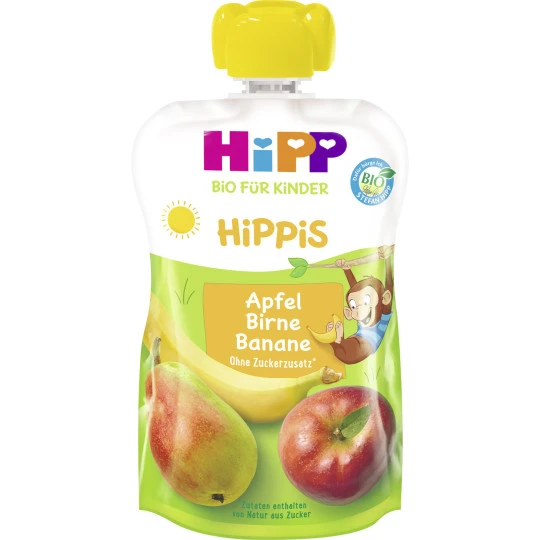 Bio Hippis Apfel-Birne-Banane 100G 3 Bio Hippis Apfel-Birne-Banane 100G