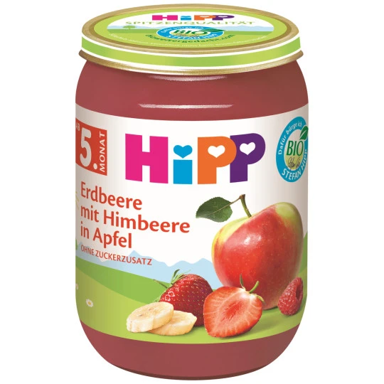 Hipp Bio Erdbeere Mit Himbeere In Apfel Ab Dem 5.Monat 190G 3 Hipp Bio Erdbeere Mit Himbeere In Apfel Ab Dem 5.Monat 190G