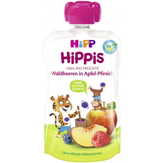 Bio Hippis Waldbeeren In Apfel-Pfirsich 100G 3 Bio Hippis Waldbeeren In Apfel-Pfirsich 100G