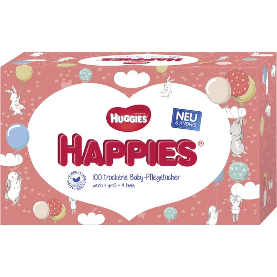 HUGGIES Happies Babypflegetücher 100ST 3 HUGGIES Happies Babypflegetücher 100ST