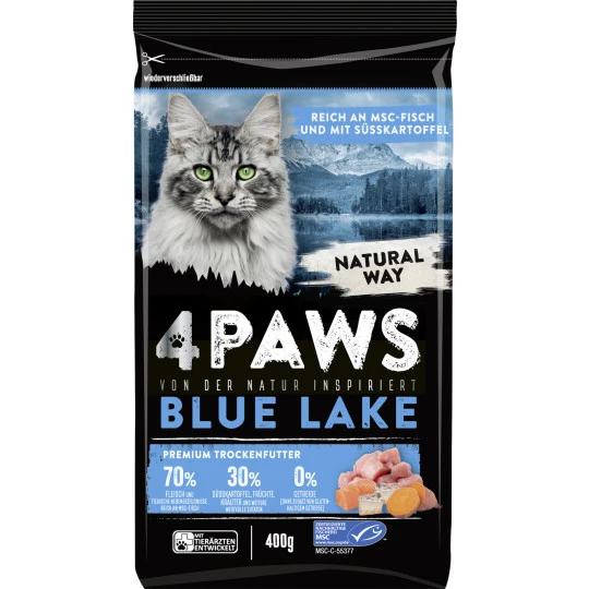 Paws Blue Lake Premium Trockenfutter Reich An MSC Fisch Mit Süsskartoffel 400G 3 Paws Blue Lake Premium Trockenfutter Reich An MSC Fisch Mit Süsskartoffel 400G