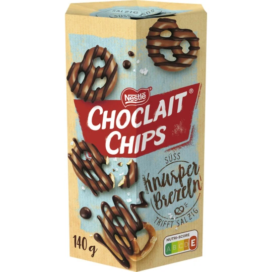 Nestlé® Choclait Chips Knusperbrezeln 140G 3 Nestlé® Choclait Chips Knusperbrezeln 140G